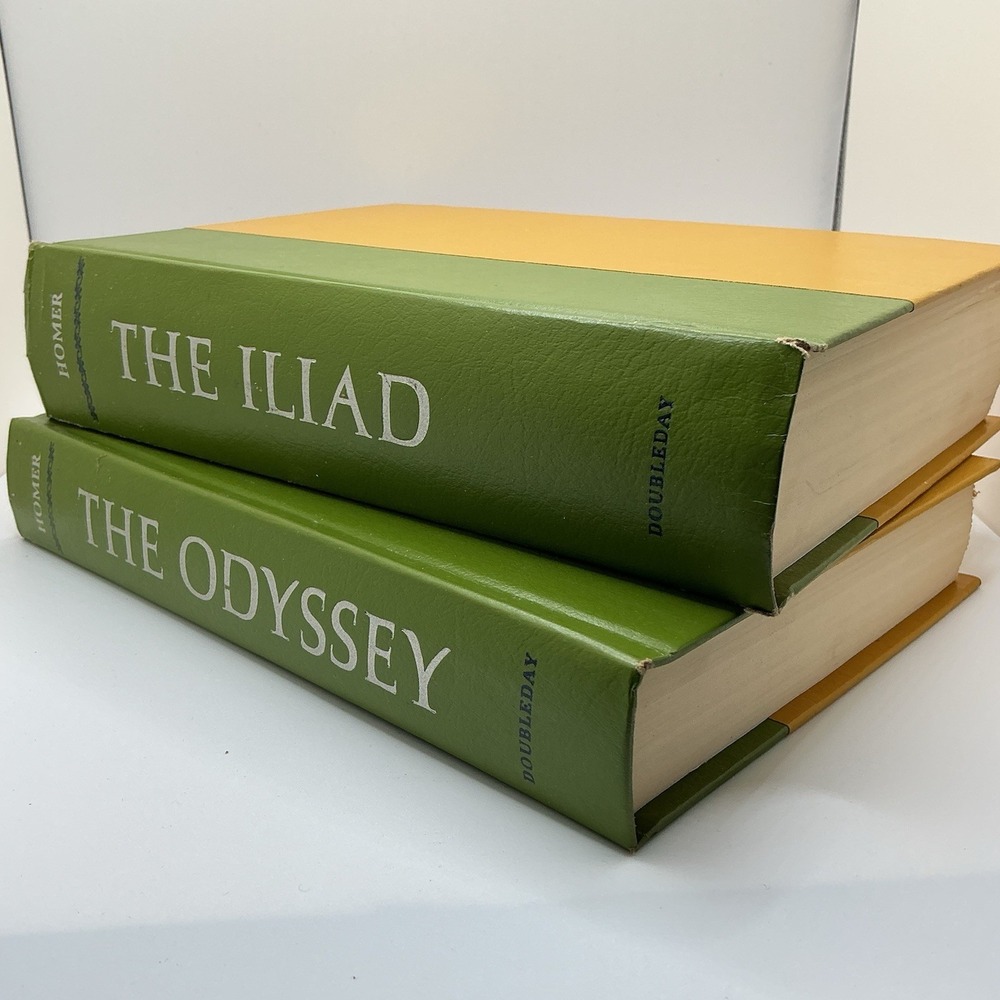 Vintage Homer Set: The Iliad (1974) & The Odyssey (1961) Doubleday Hardcovers